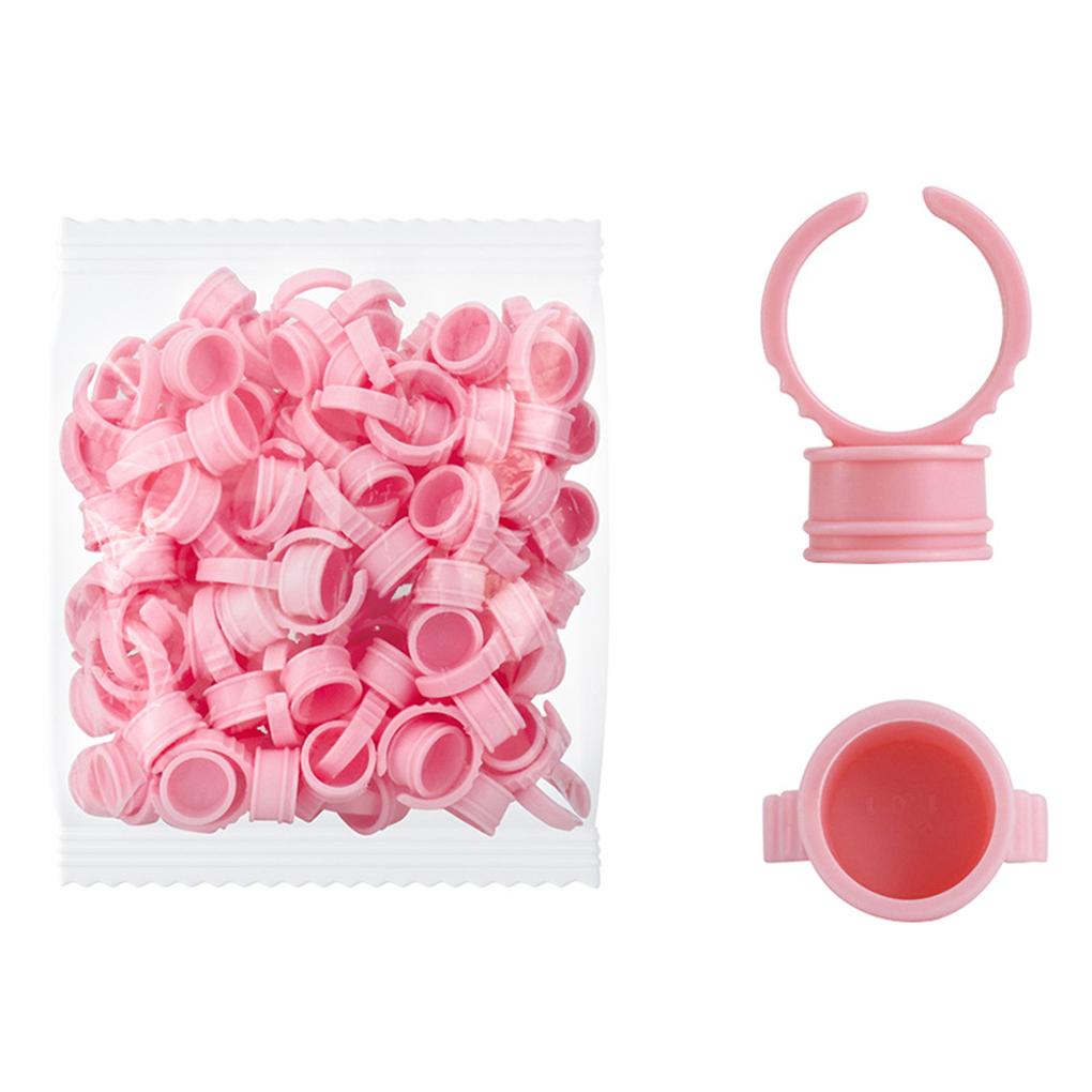 100Pcs Disposable Eyelash Extension Glue Rings,Eyelash Extension Glue Holder