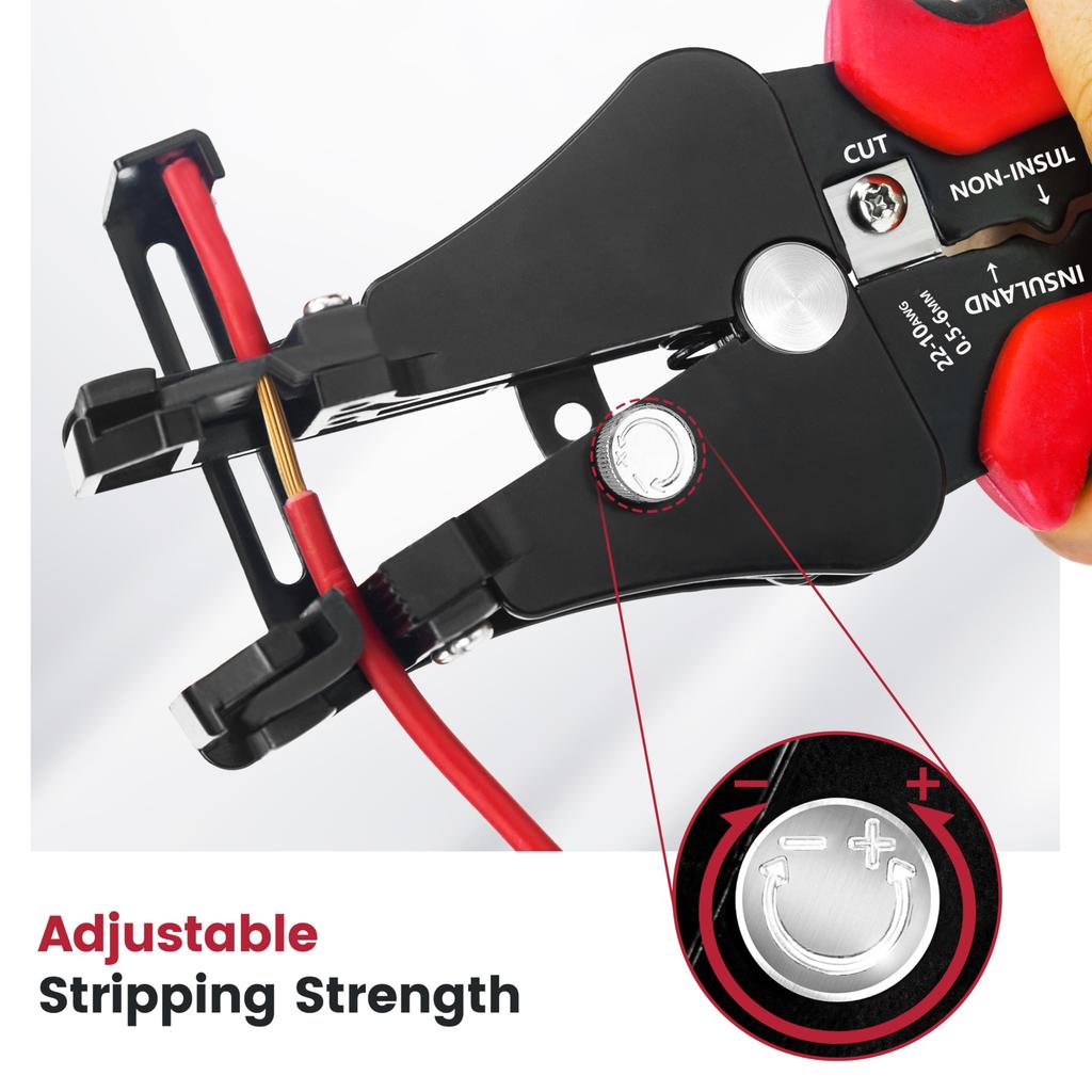 KAIWEETS Wire Stripper Cable Cutter with Simple Crimping for Stripping 3-in-1 Function, Insulation, 8-24AWG (0.2~8.0mm²) KWS-113A…