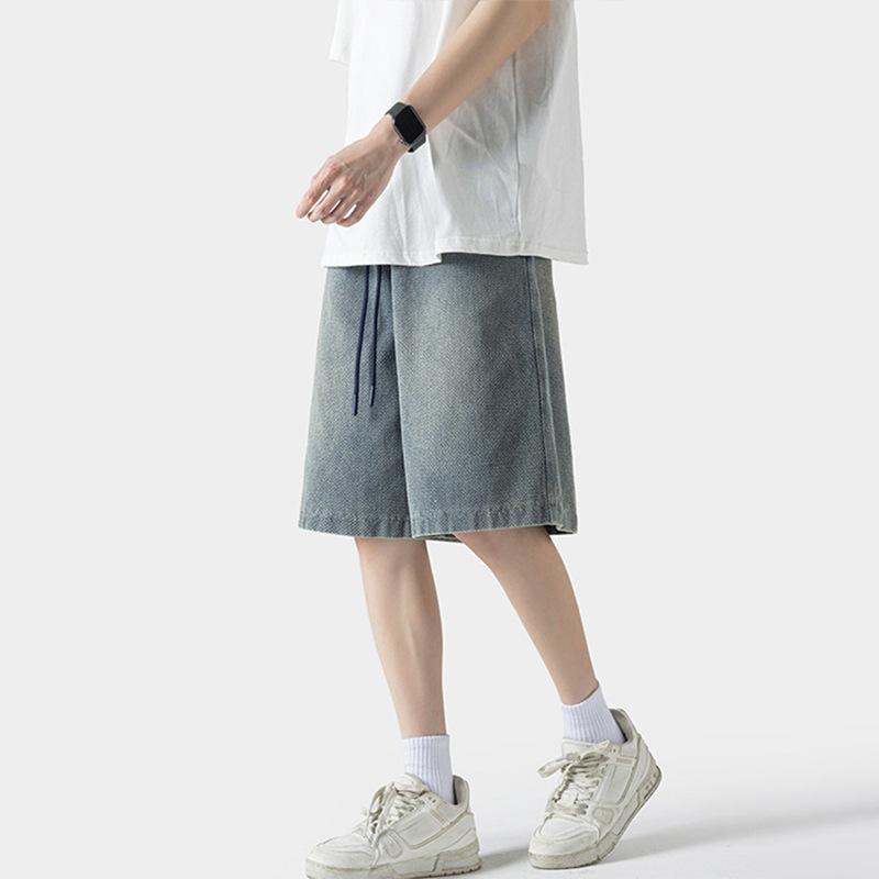 Design Pokleslé džínové kalhoty pro muže Letní pro teenagery Japonské ležérní Všestranné ležérní kalhoty