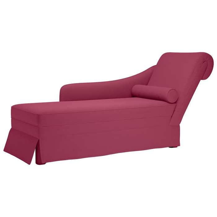 VidaXL Fauteuil long avec traversin et accoudoir droit rouge bordeaux, fauteuil, fauteuil de détente, fauteuil long 4009786