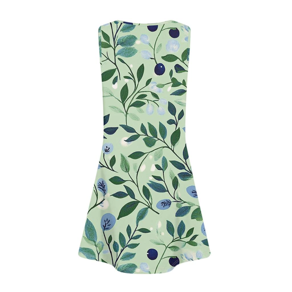 Women's Summer Casual V-Neck Floral Button Dress With Pockets