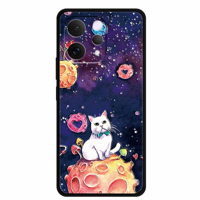 For Vivo S50 5G Case 3D Emboss Flower Black Silicone Soft Back Cover Case For Vivo S50 2025 Phone Case 6.59" Coque V2528A Fundas