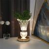1 lámpara de escritorio decorativa de cristal para hotel, lámpara de escritorio de carga, pequeña luz de noche, lámpara creativa de metal acrílico