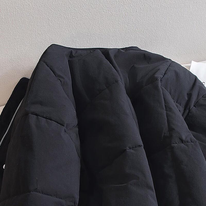 Damen Rundhals Überschnitt Locker Geschnittene Wattierte Jacke