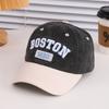 Cotton Baby Baseball Hat Patchwork Children's Sunhat Vintage Letter Peaked Cap  Boys Girls