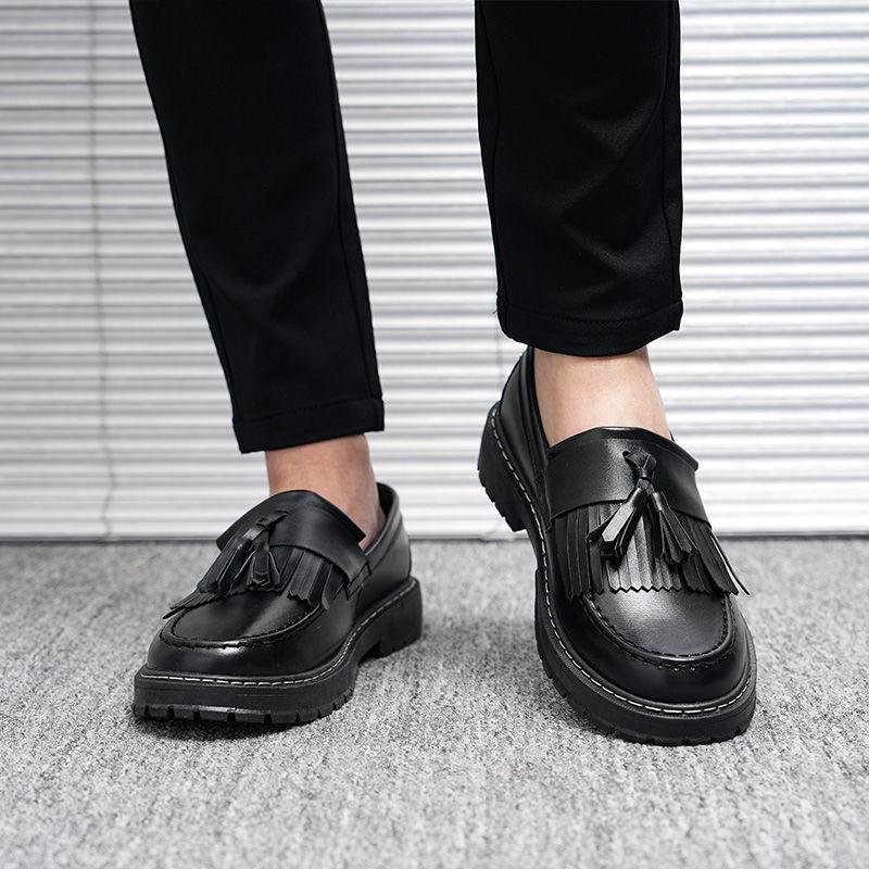 Leather shoes men's business versatile spring summer breathable British style casual leather shoes wedding best man shoes increase height