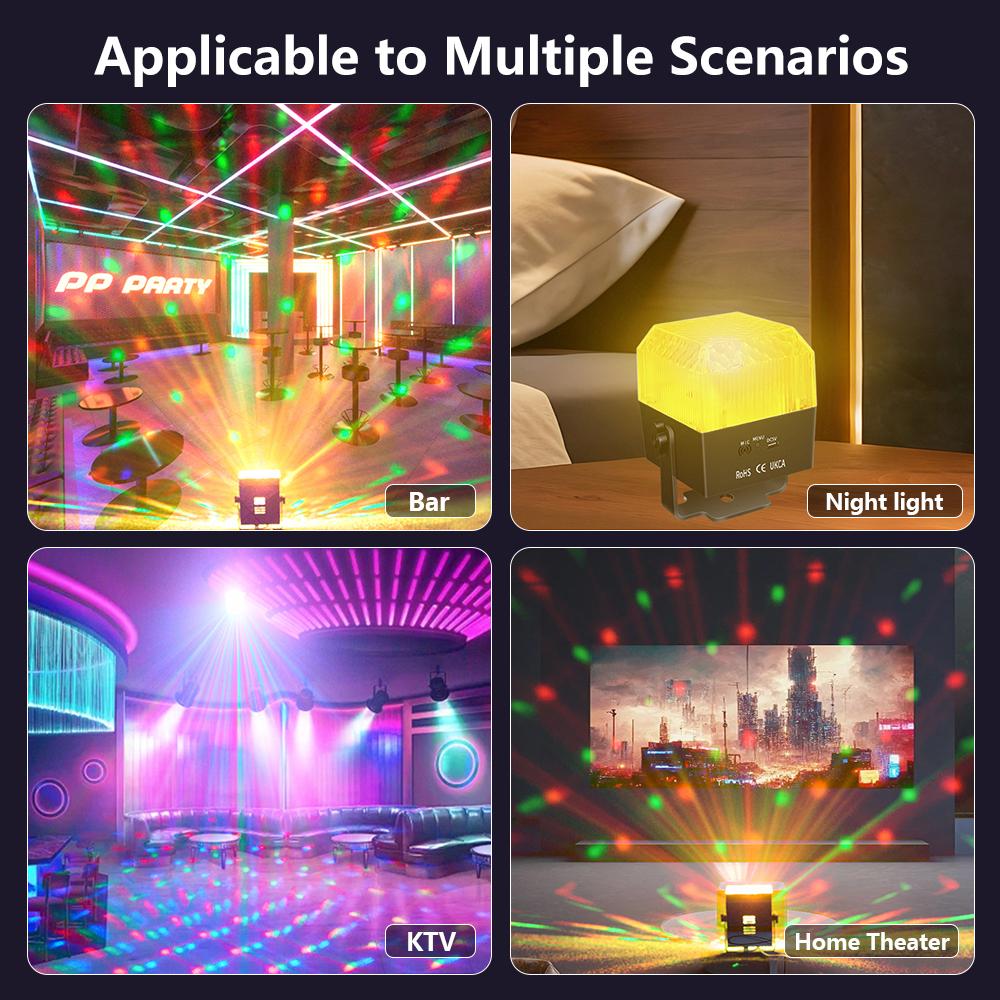 Disco Party Ball Night Light DJ Disco Light Sound Activated 6 Colors LED Light For Home Room Dance Parties