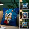 Cool Character S-Sonic-MT The Hedgehog Pillow Case Comfort Sofa Bed Silky Elegant Invisible Zipper Decorative Cushion Cover