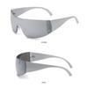 UV400 Wrap Around Oversized Rimless Star Y2K Sunglasses One Piece Sun Glasses Shades Goggles