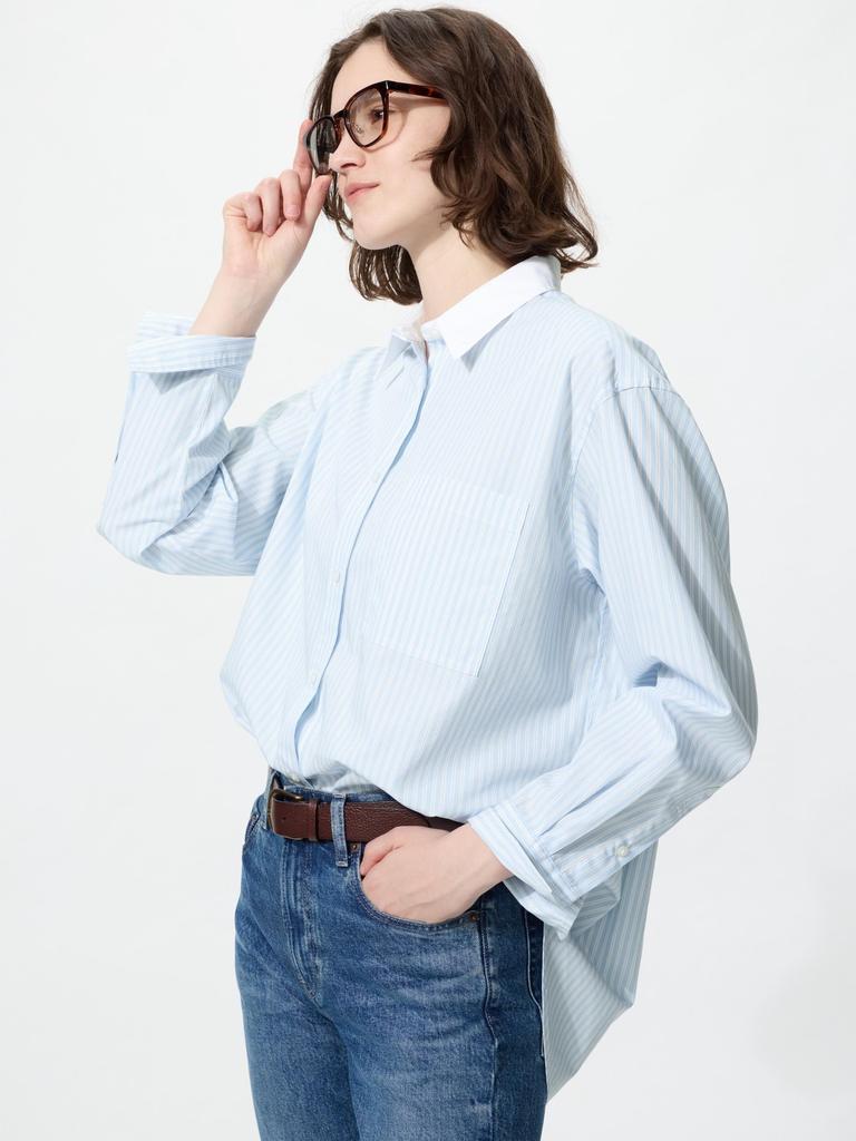 Uniqlo Cotton Oversized Shirt  Stripe  A