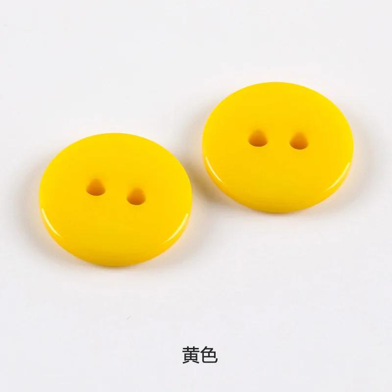 100 buc, 11,5 mm, cu dublu ochi, buton de pâine, butoane rotunde de cusut din rășină, pentru albume de albume, multicolore
