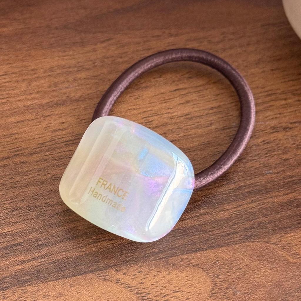 Korean Style Autumn/Winter Elegant Milk Tea Hair Tie - Traceless Acetate Rubber Band Ponytail Holder