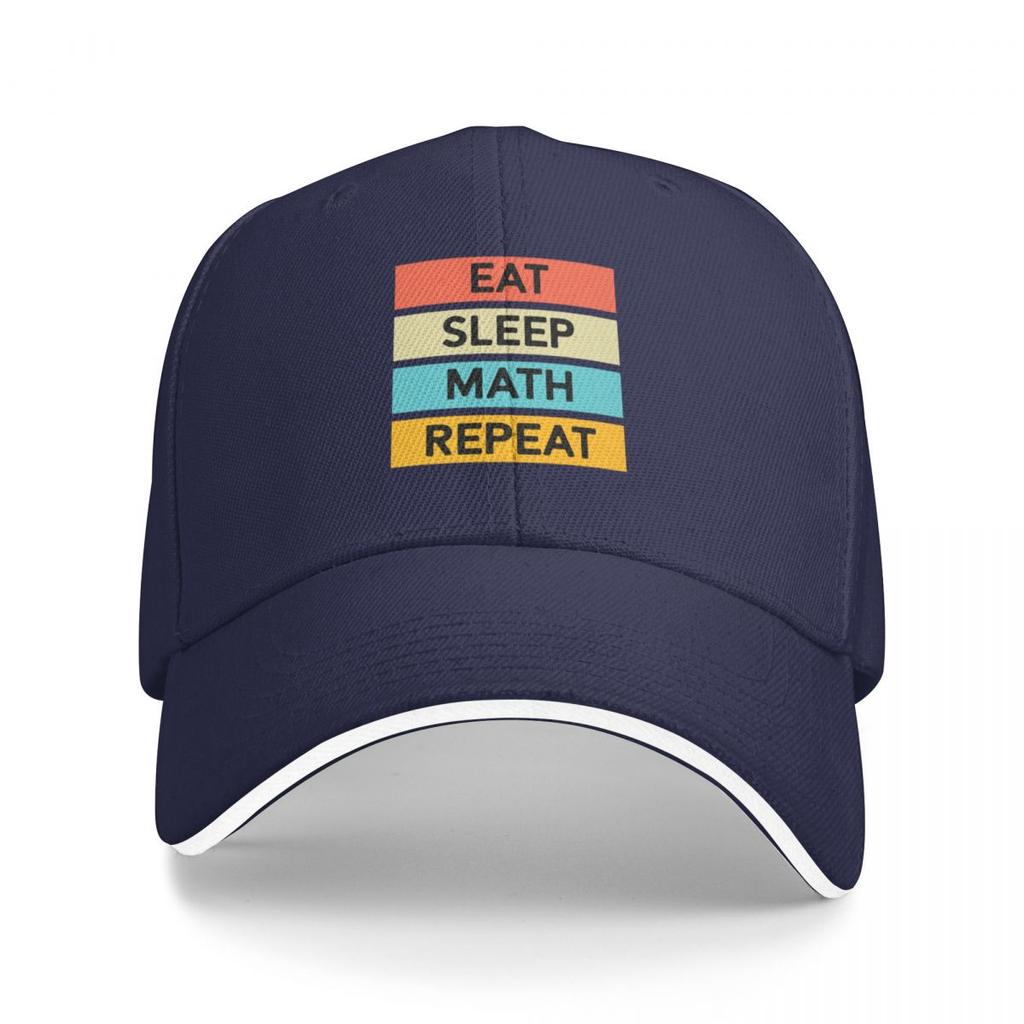 Eat Sleep Math Repeat Baseball Cap Visor Fishing Cap Women Beach Fashion Mens