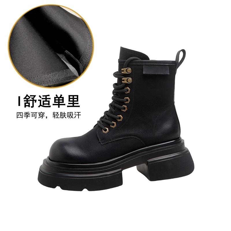 

Ботинки Мартин Женские Кожаные Ботинки Жареная Улица Платформа Универсальные Большие Желтые Ботинки Короткие Ботинки Челси Рыцарские Ботинки 33