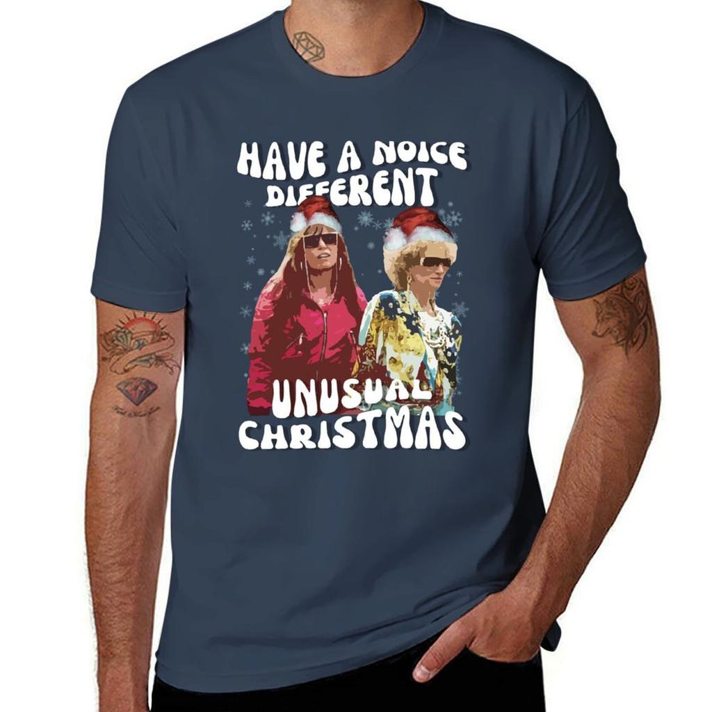 Kath And Kim Have A Noice Different Christmas Hats Tshirt Vintage Print Crew Neck Tee