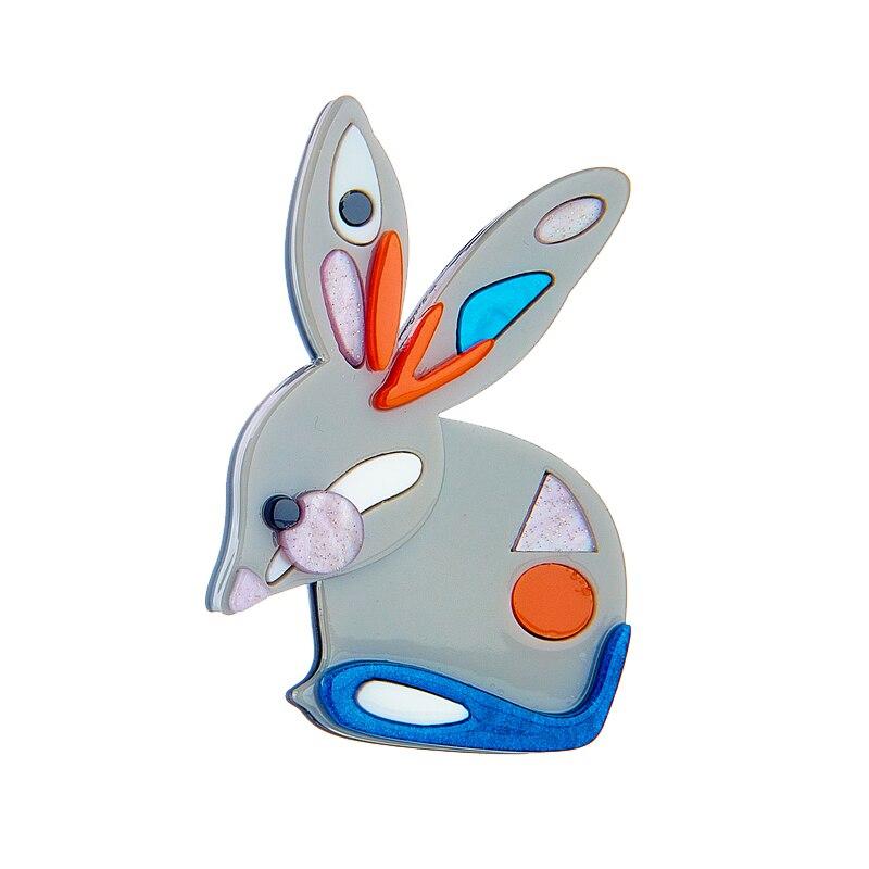 

Blucome, новый стиль, броши на булавках, женские милые акриловые женские броши в форме кролика, хорошее качество, ювелирные изделия для девочек на сумках, одежда, подарки серый
