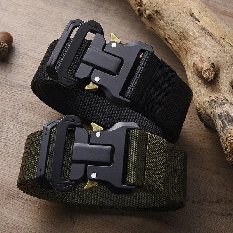1pc Men's Belt Outdoor Tactical Belt Multi-Function Buckle Nylon Belt High Quality Alloy Buckle Belt Sports Canvas Neutral Belts