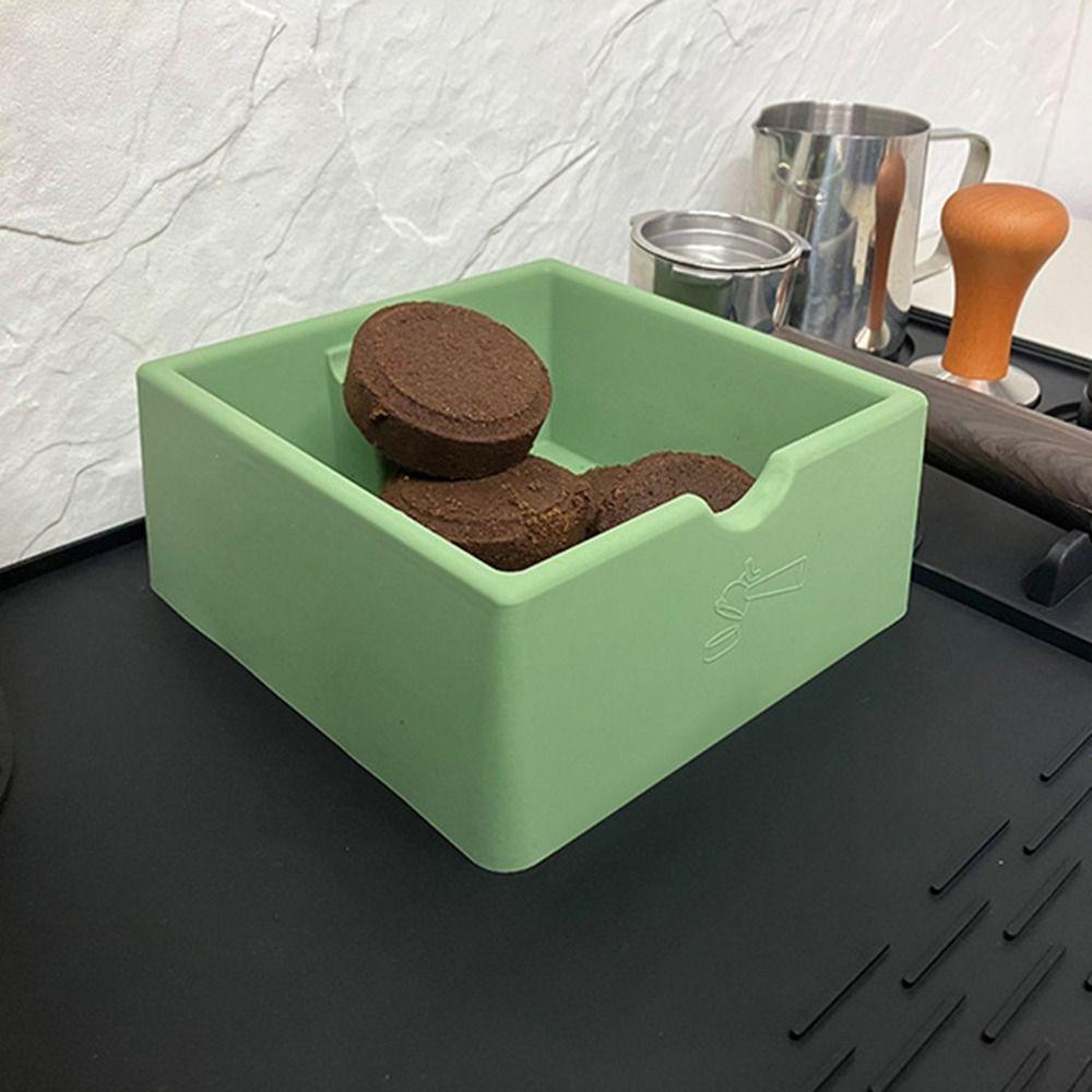 Non-Slip Coffee Knock Box Shock-Absorbent 1.5L Capacity Coffee Grounds Container Quiet Reusable Coffee Waste Bar Espresso Bar