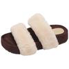 Witte retro antislip dikzool pluizige slippers voor dames bovenkleding 2025 nieuw herfst en winter veelzijdig hoogteverhogende eenwoord sleps