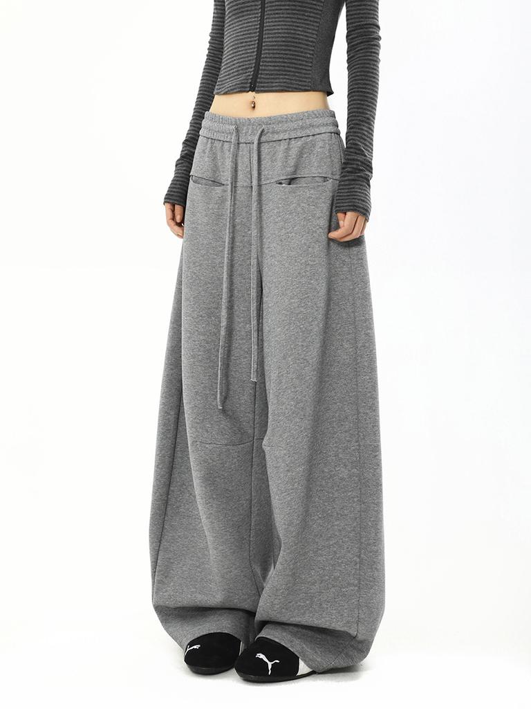 Vintage Retro Women's Wide Leg Pants Casual Trousers Spring/Autumn Loose Drop Straight Leg Sporty Pants