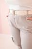 Spodnie Damskie Bawełniane Plus Size Z Paskiem Ciemno Beżowe 5Xl