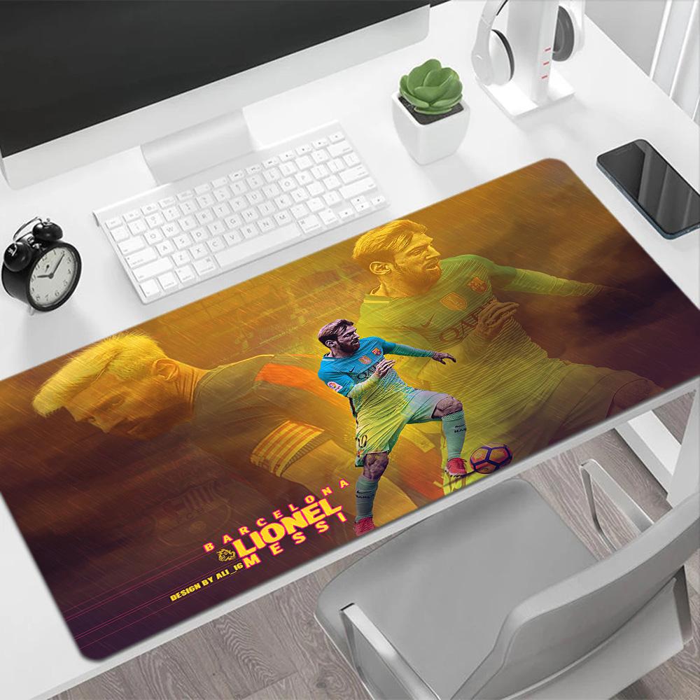 Dynamic Soccer Player Action Gaming Mouse Pad Desk Mouse Pad HD Print Desk Pad Non-Slip Rubber Base Gaming Accessories Ideal Gift for Gamers