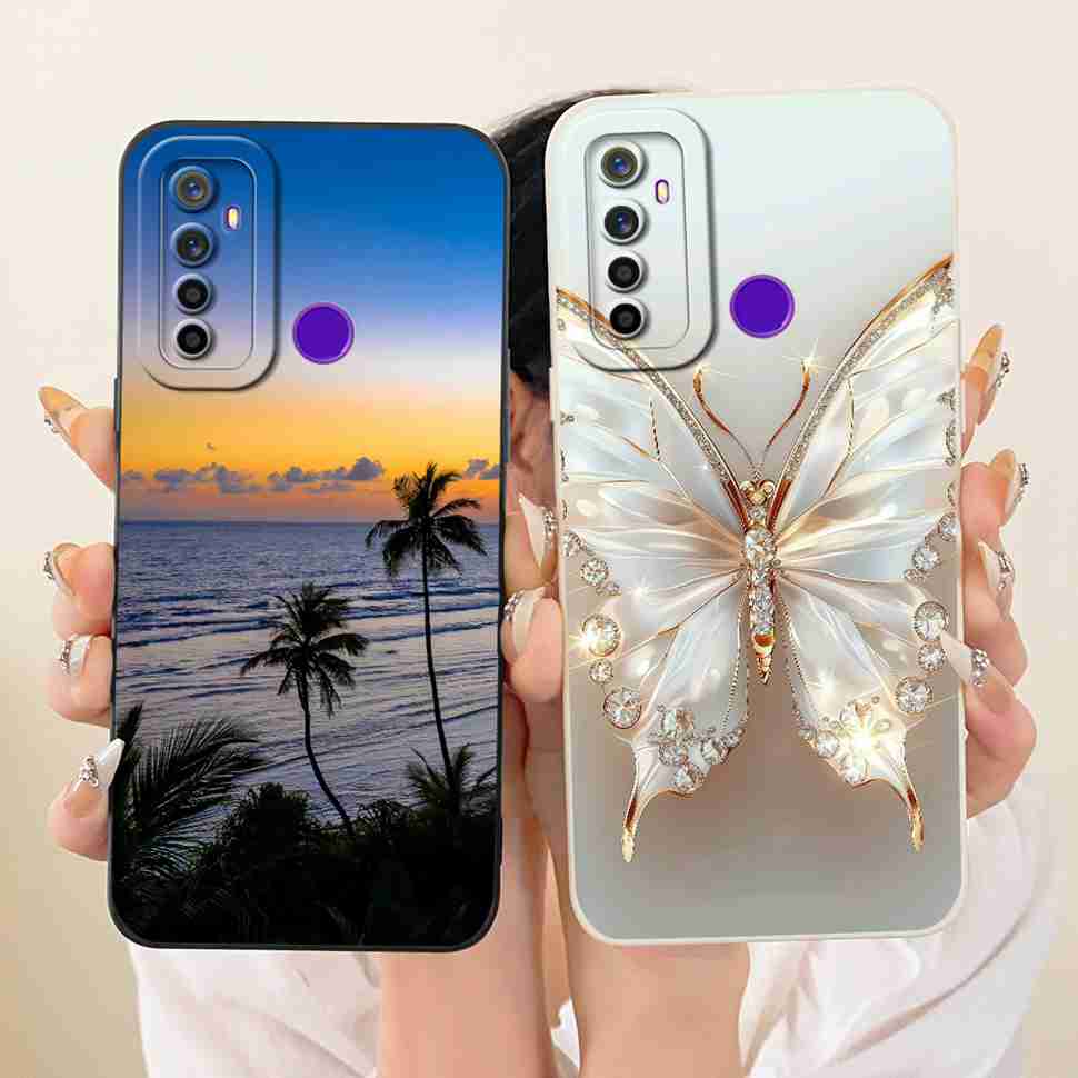 For Oppo Realme 5 Case Soft Silicone Stylish Butterfly Phone Cases For Realme 5 Realme5 RMX1911 RMX1919 Case Cover Bumper