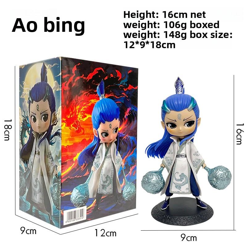 17CM Exquisite Version of The Third Prince of Nezha, The Arrival of The Devil Child Aobing Figure Ornament Model Car