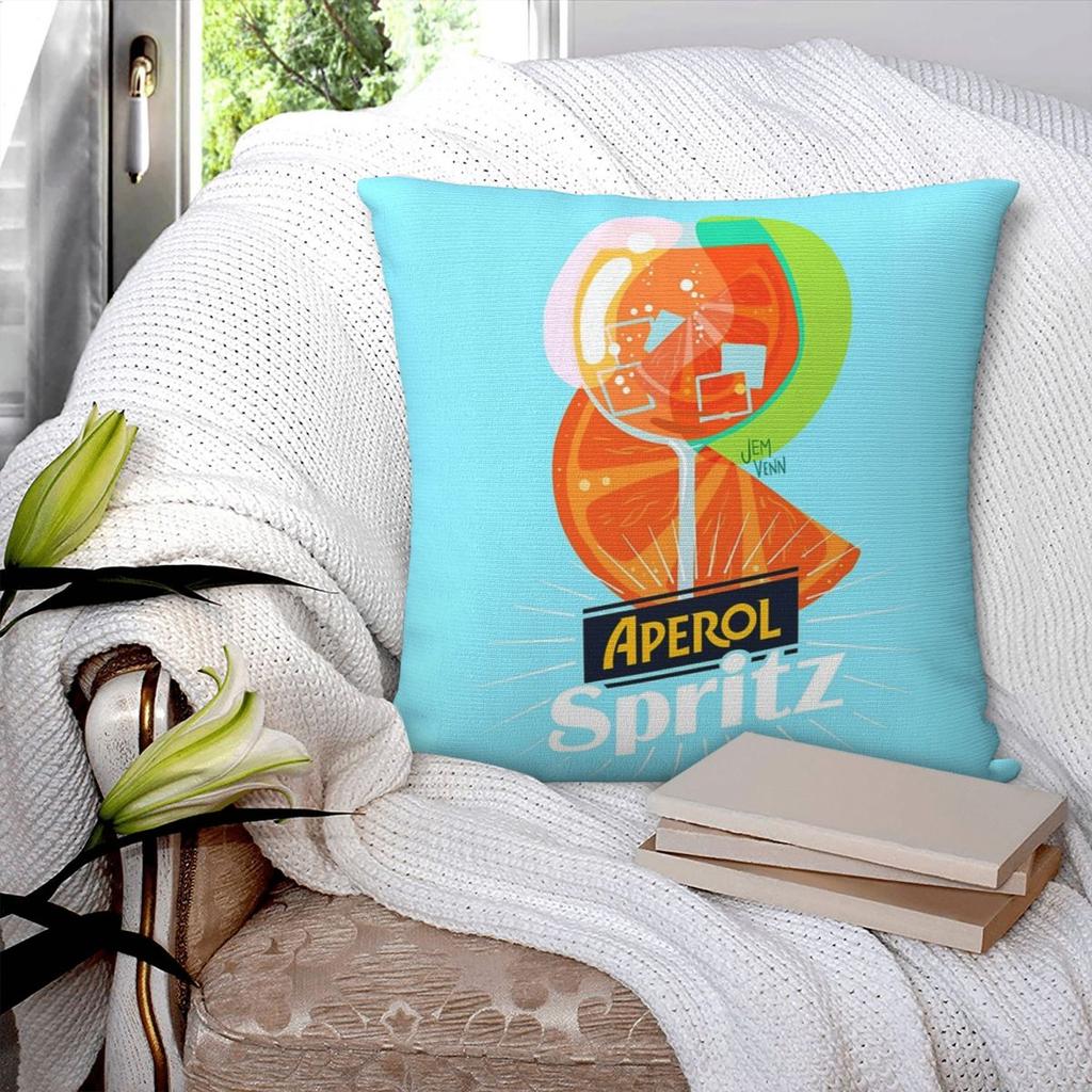 Colorful APEROL SPRITZ Square Pillowcase Pillow Cover Polyester Cushion Decor Comfort Throw Pillow for Home Sofa