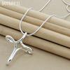 DOTEFFIL 925 Sterling Silver Cross Pendant Necklace 16-30 Inch Snake Chain For Woman Fashion Wedding Engagement Jewelry