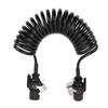 7 Way Coiled Trailer Cord Enhanced Performance Water Resistant Dust Proof Electrical Power Coil Cable Wire for RV Towed