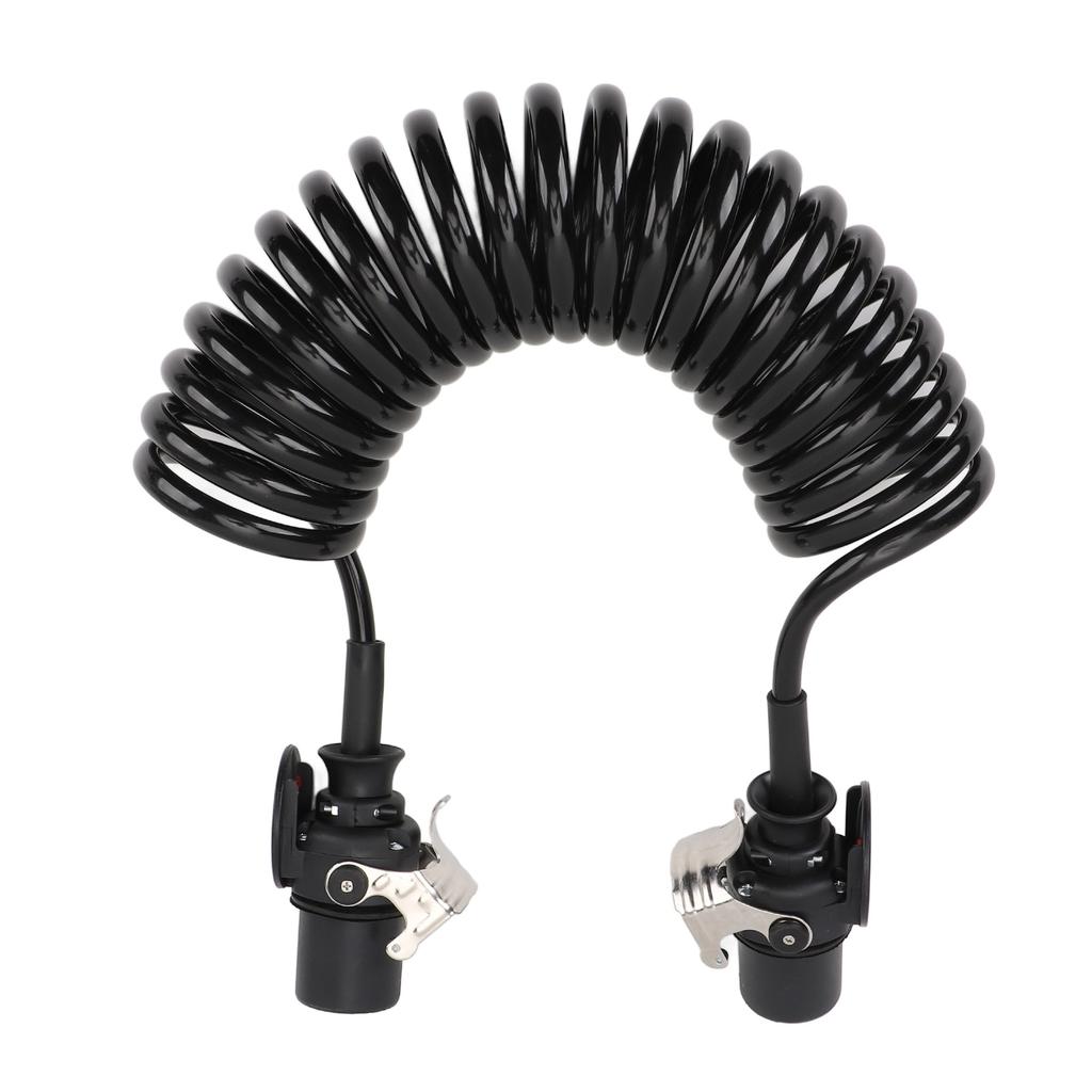 7 Way Coiled Trailer Cord Enhanced Performance Water Resistant Dust Proof Electrical Power Coil Cable Wire for RV Towed