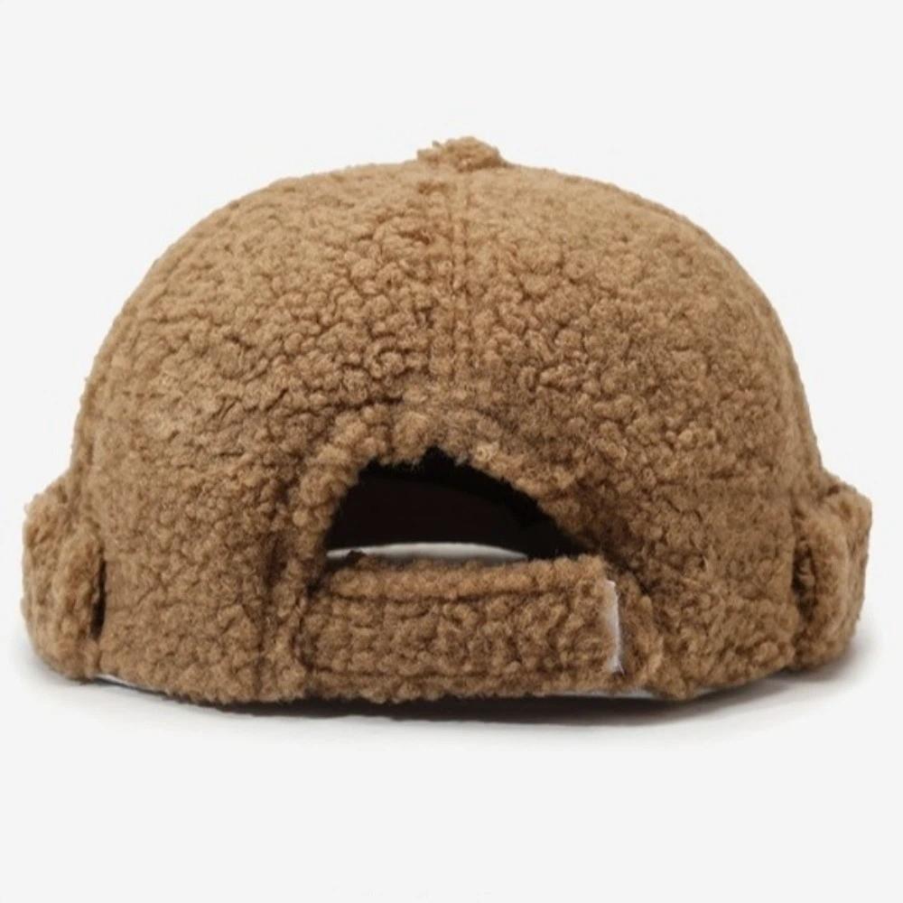 Rolled Edge Docker Cap Solid Color Beanie Hat Simple Brimless Hat  Autumn