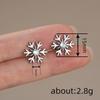 925 Sterling Silver Zircon Snowflake Stud Earrings for Women Shiny Rhinestone Crystal Jewelry for Girls Party Christmas