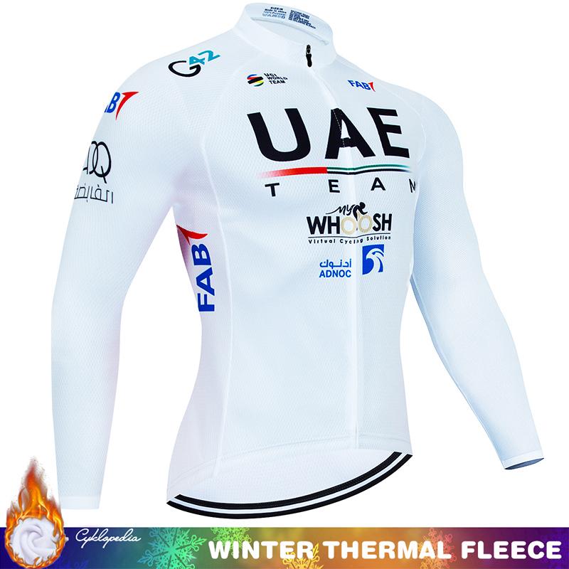 Cycling Clothing Man Bicycle Jerseys Men Sportswear Set UAE Winter Bike Jacket Thermal Fleece Jersey Men's Blouse Mtb Bib Suit