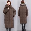 Long Cotton-padded Jacket Coat Winter New Loose Casual Warm Long Collar Coat Clip.