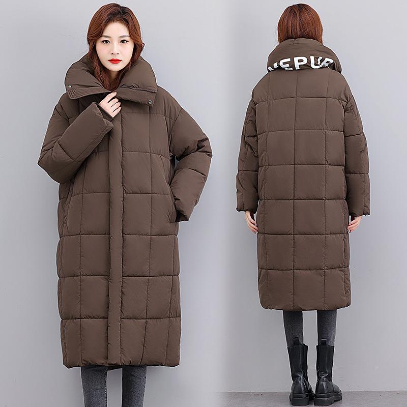 Long Cotton-padded Jacket Coat Winter New Loose Casual Warm Long Collar Coat Clip.