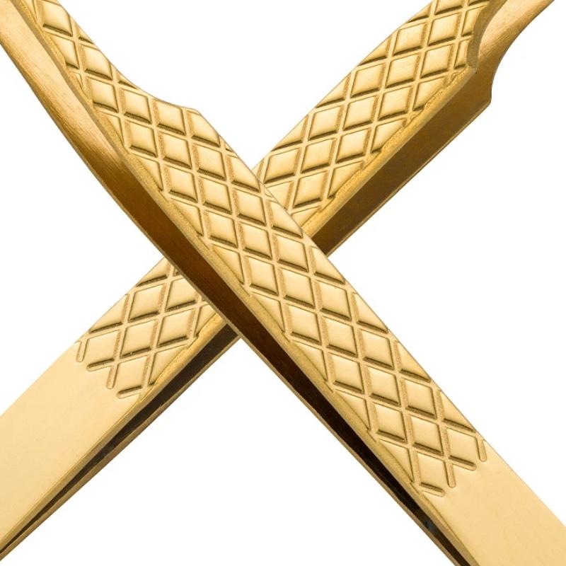 1Pcs Fiber Tip Gold Stainless Steel Lash Pickup Tool Eyelash Extension Tweezers For Volume Fans Classic Lash Isolation
