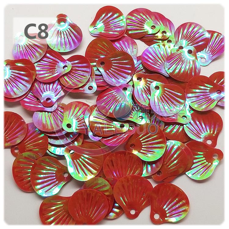 Yale Dobe Fish Scale Fan-Shaped Sequins 22x24mm for DIY Ethnic Costume Sewing