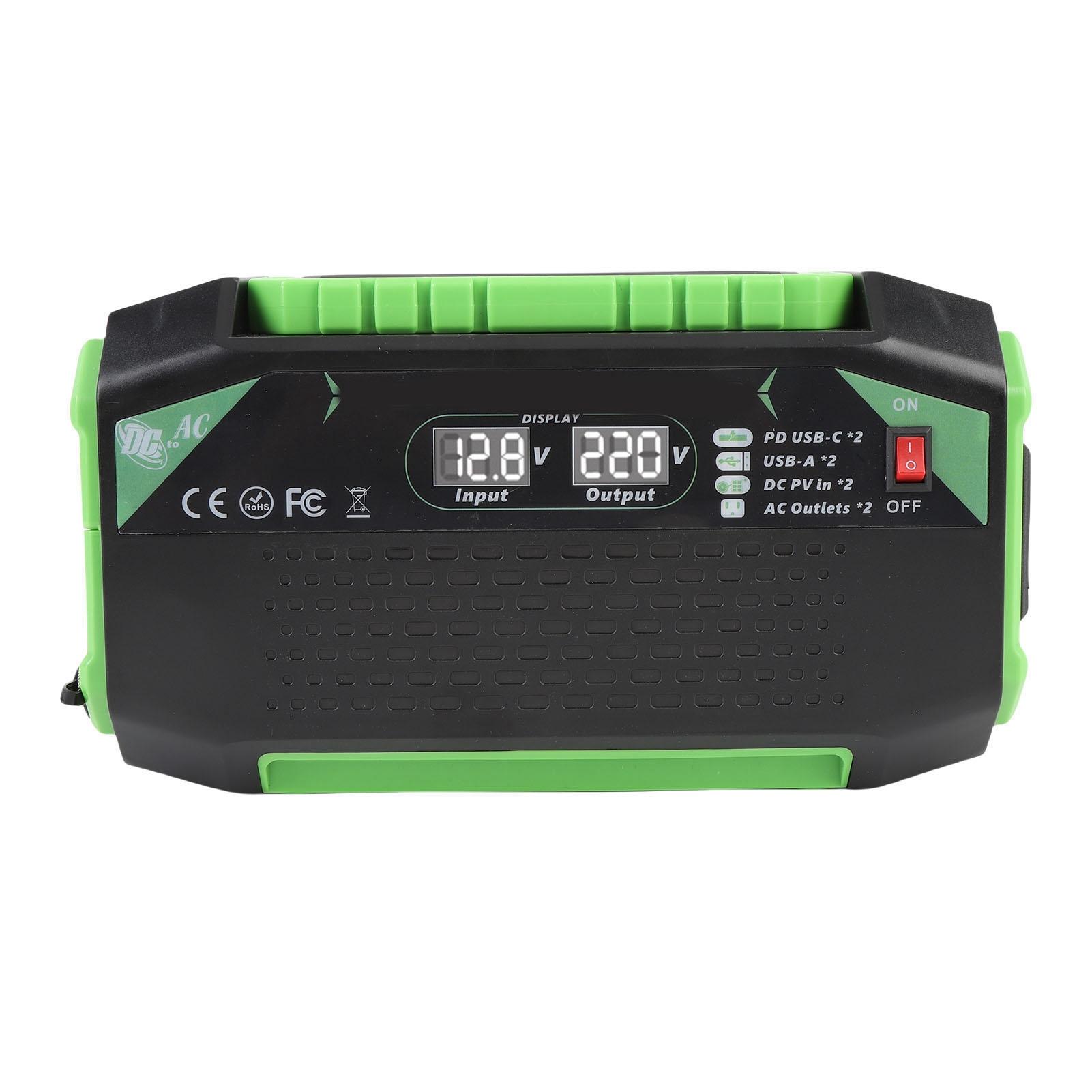 

Car Power Inverter 600W DC 12V to AC 220V 2 Sockets 2xType C 2xUSB A Ports Vehicle Inverter Charger with Voltage Display