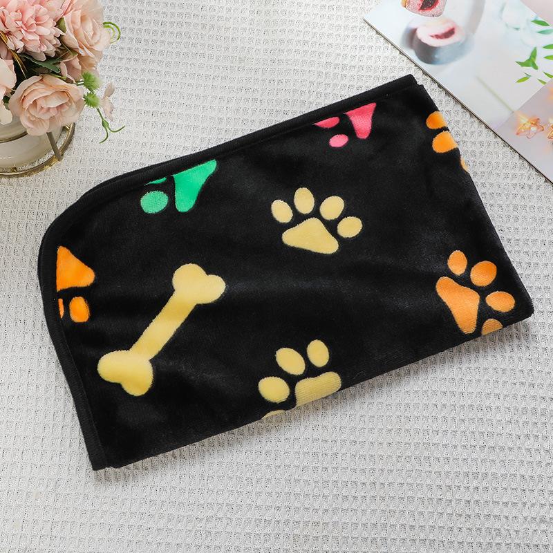 Dog Blanket Winter Autumn Warm Lightweight Soft Fluffy Coral Fleece Cat Puppy Bed Mat Pet Sleeping