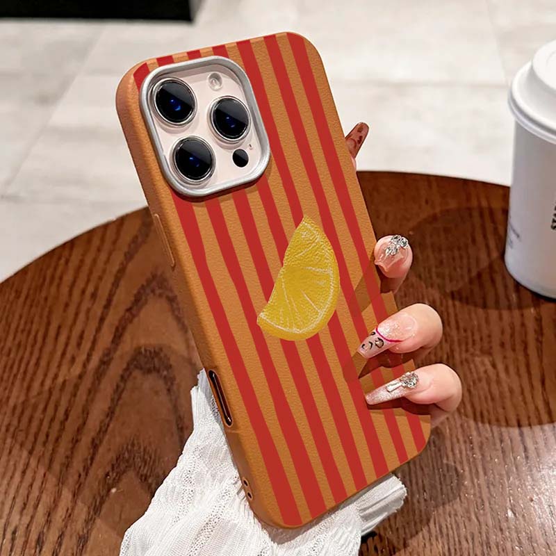 Lemon Striped Retro Lichee Pattern Phone Case for Xiaomi Redmi 14C 13C 13 12 Note 14 13 12 11 10 Pro Plus 12S 4G 5G Note14 Cover Redmi Note 14 Pro 4G (Global)