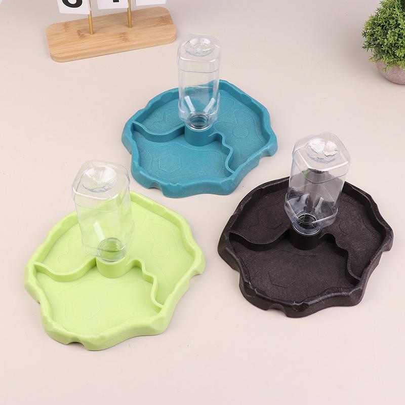 Reptile Feeders Waterer Automatic-refilling Turtle Water Dispenser Bottle Tortoise Food Water Bowl Feeding Dish for Lizards