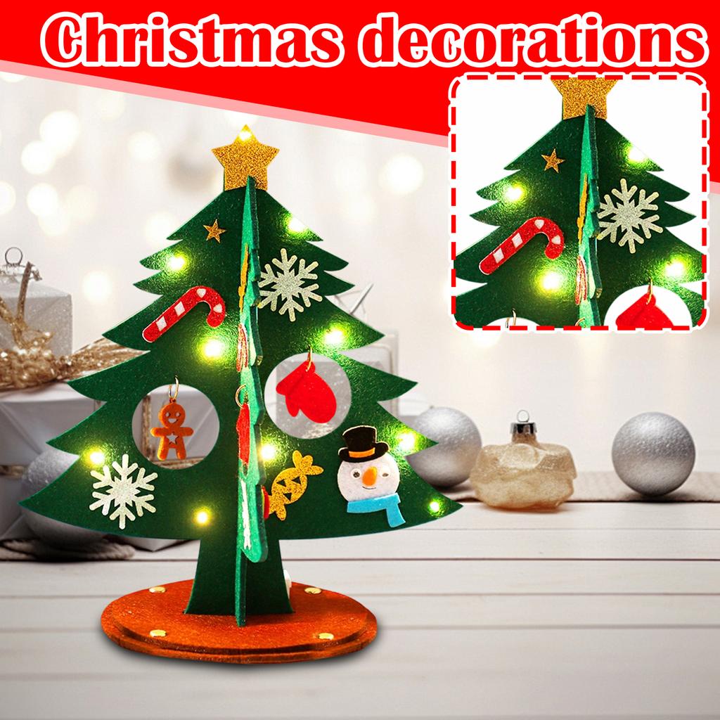 Children DIY Felts Christmas Tree Christmas Tree Desktop Decoration Crafts Materials