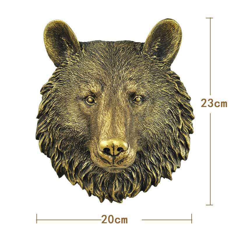 Copper-Plated Industrial Animal Wall Ornament - 3D Hanging Décor for Bar or KTV Background.
