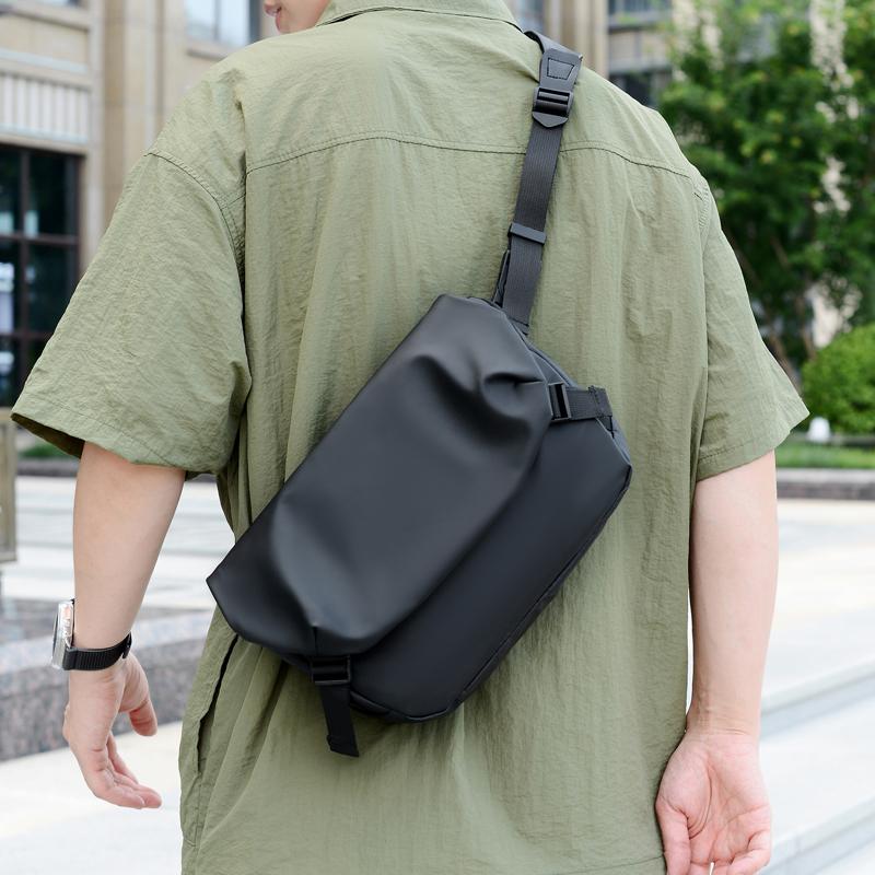 Men's Fashion Waterproof Crossbody Shoulder Bag Lightweight Large Capacity Casual PU Messenger Bag