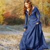 Medieval Retro Long-Sleeved Women's Dress: Party Costume for Stage Performance