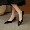 Pointed nude single shoes women's 2025 spring new versatile stiletto light mouth high heels OL work shoes