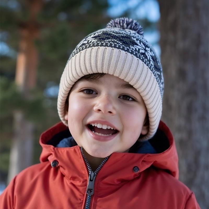 3pcs Kids for Boys Girls Scarf  Gloves 3-11Y Muffler Hats Winter Windproof Snowflake Warm Knitted Hat