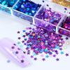 12Grid Five-pointed Star Sequins Size 3mm Mixed Nail Jewelry Resin Drop Glue Filled Sequins 3D Holographic Flake Sequins